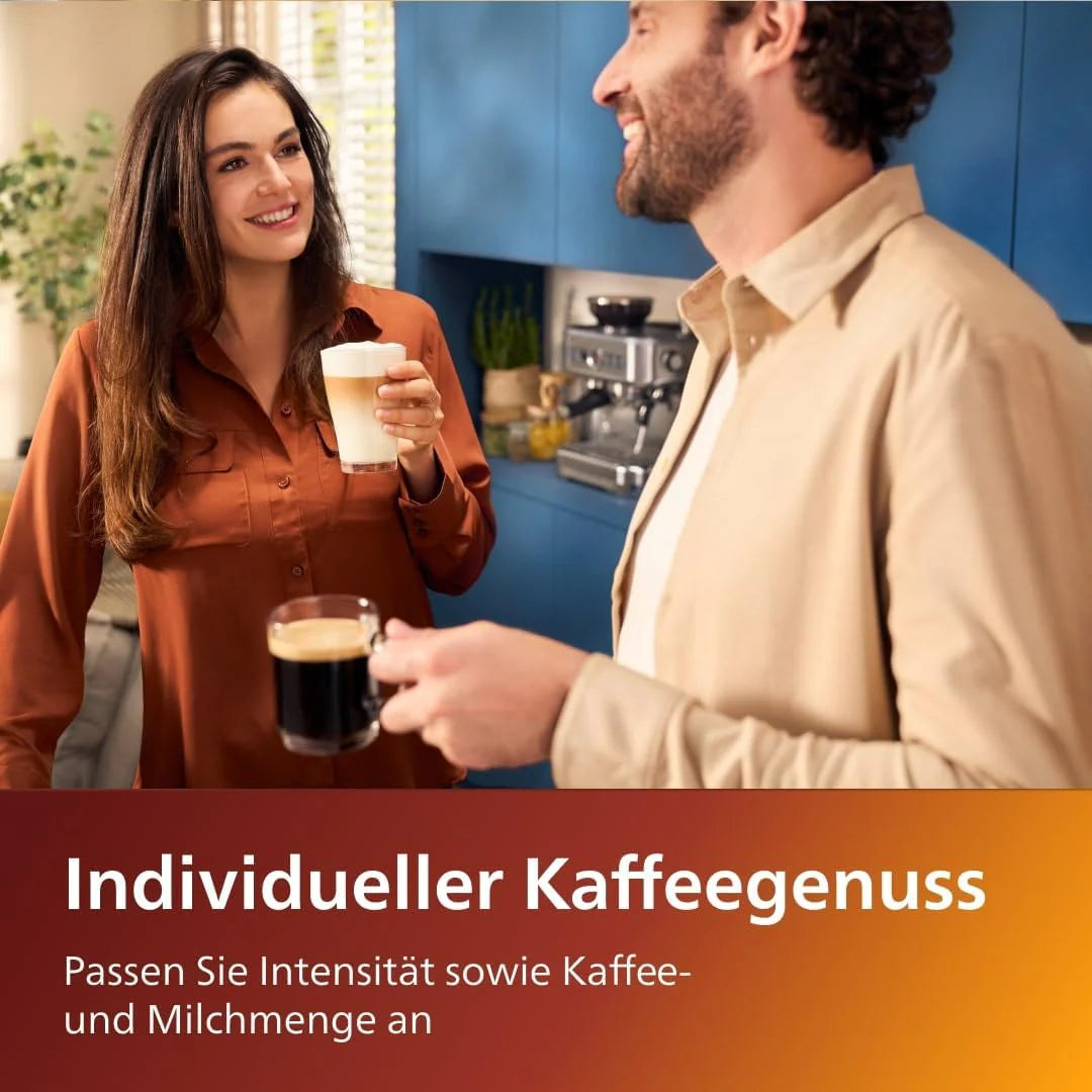 PHILIPS EP5547/90 Serie 5500 LatteGo 19 Kaffeespezialitäten Kaffeevollautomat Schwarz verchromt