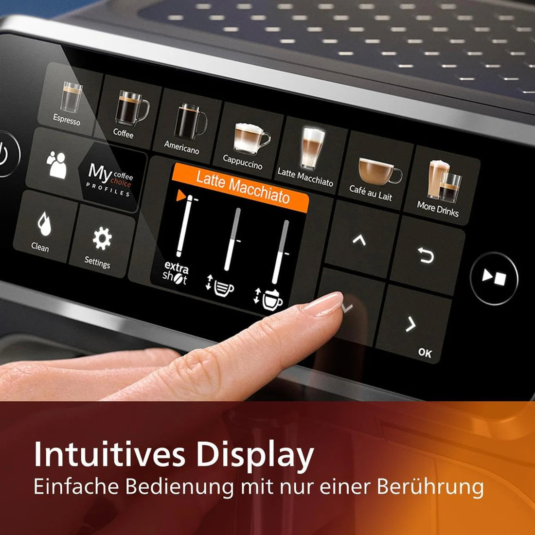 PHILIPS EP5547/90 Serie 5500 LatteGo 19 Kaffeespezialitäten Kaffeevollautomat Schwarz verchromt